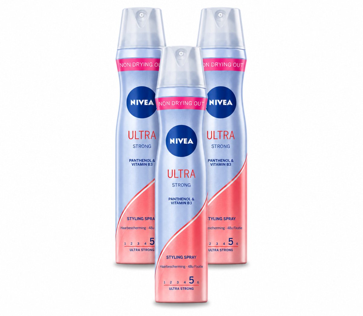 3 x Nivea - Haarspray - Ultra Strong - 250 ml - Voordeelverpakking - 3 stuks