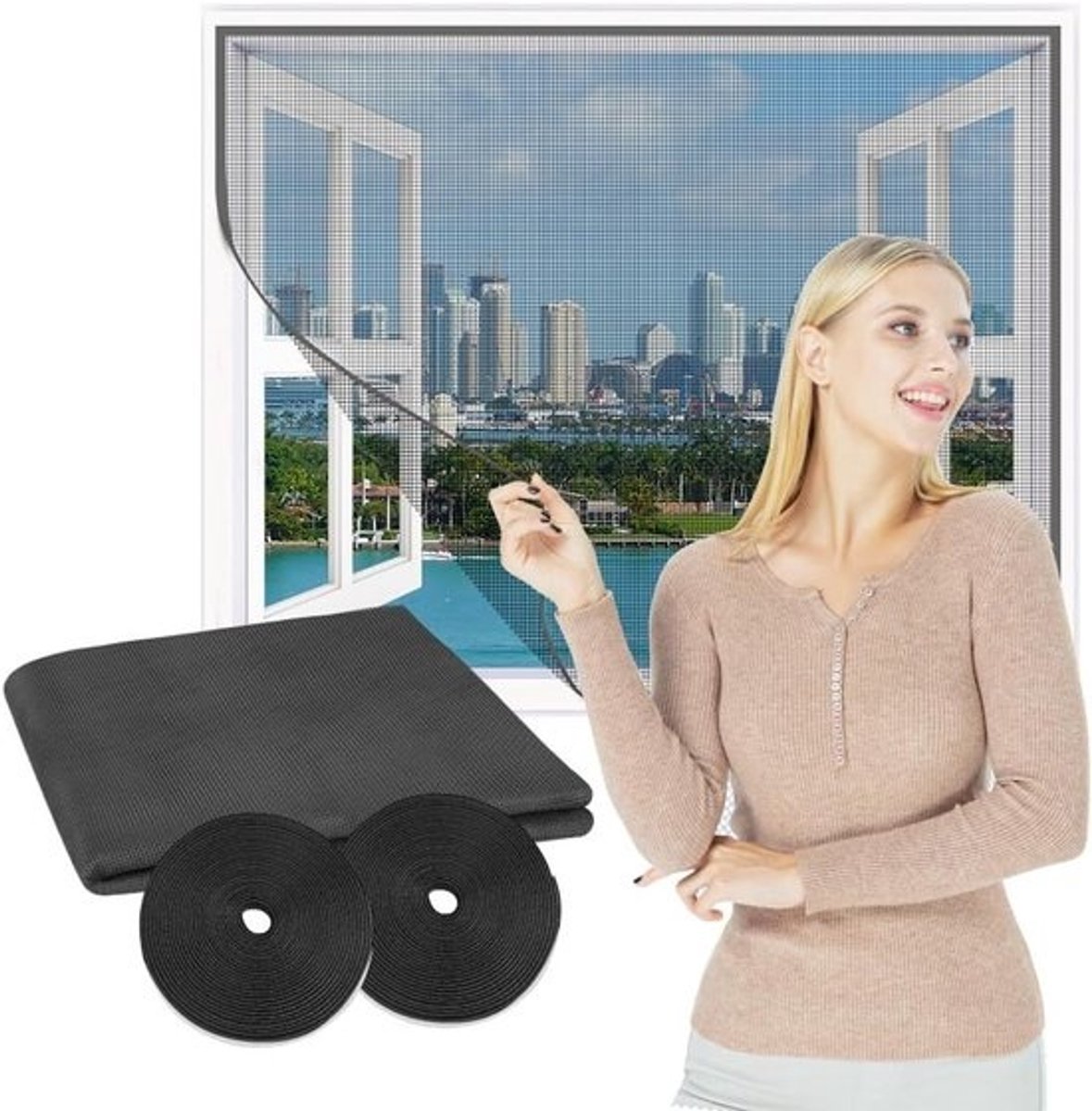 Universeel Insectenhor voor Raam, Muggenscherm 250 x 150 cm, Duurzaam en Aanpasbaar voor Optimale Bescherming
