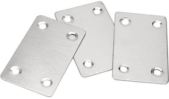 30 Stuks 60x38mm Metalen Slide Sheet, RVS Steunbeugel met 120 Schroeven voor Meubelreparatie en Verbindingselementen — afbeelding 3