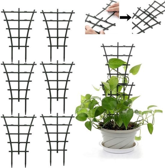 Dailygoods - 6 stuks plastic klimplantsteunen - Voor tomaten, komkommers en meer