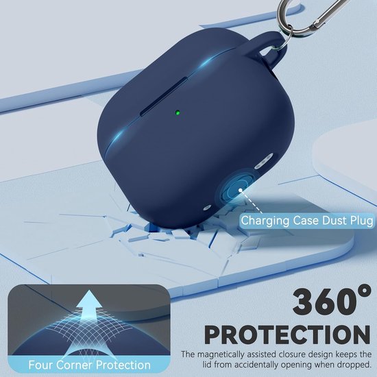 Compatible with AirPods 4 Case - Magnetic Navy Blue — afbeelding 2