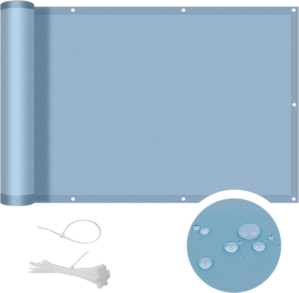 Area Balkonscherm balkonbekleding 0.9x6m,Donkergrijs-Blauw Antraciet