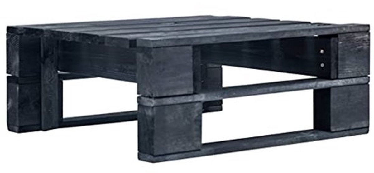 Houten Tuin Hocker Pallet Zwart - Luxe Voetenbank voor Tuin en Terras