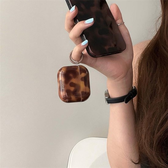 Compatibel voor AirPods 4 hoesje zacht TPU met Cleaner Kit Leuk Cool Amber Ontwerp Schokbestendige Sleutelhanger Cover voor Meisjes Vrouw voor Airpods 4 (2024) - Amber — afbeelding 5