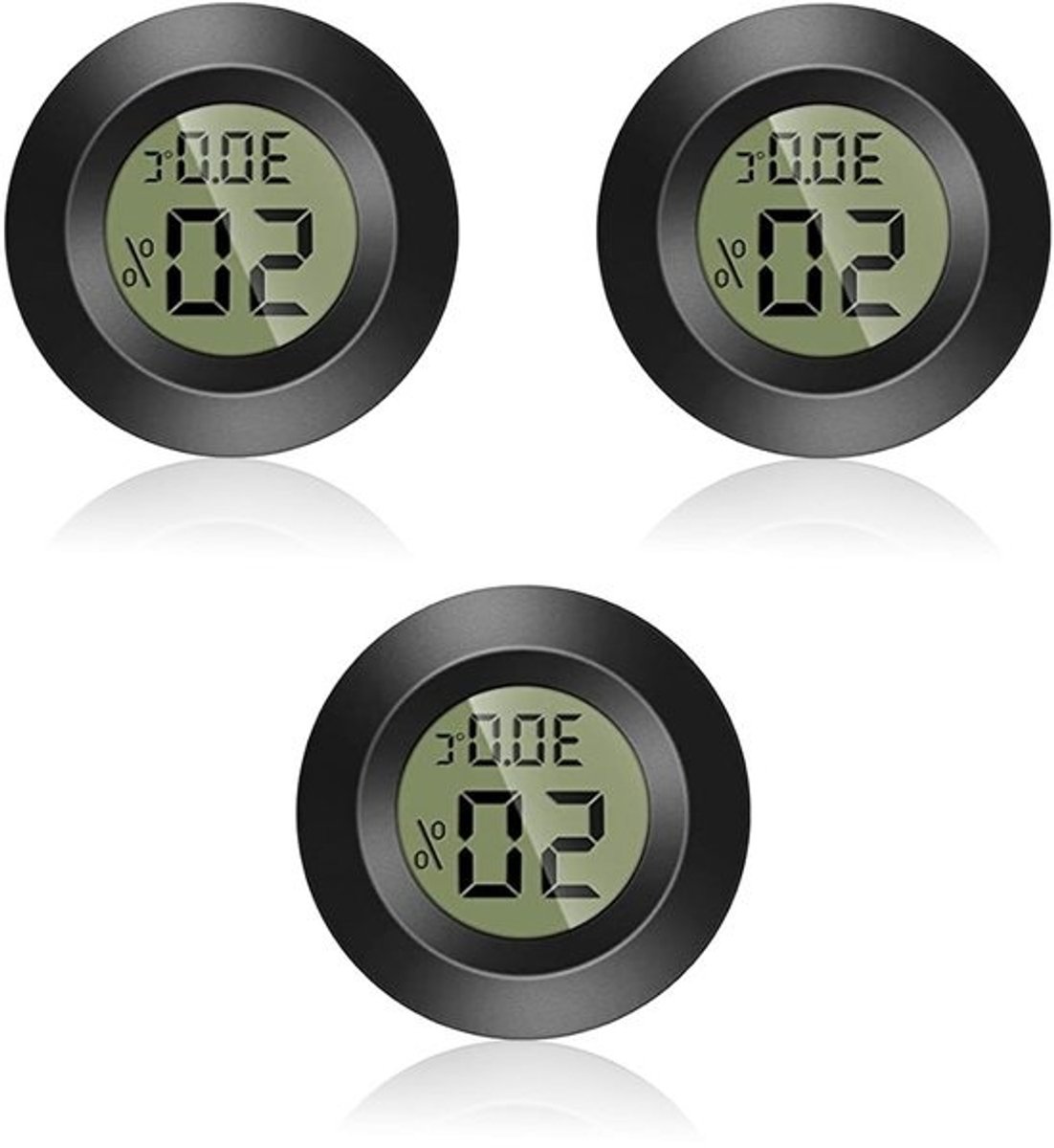 Mini Digitale Thermometer en Hygrometer voor Binnengebruik - Temperatuur- en Vochtigheidsmeter -50°C tot +70°C - 3 Stuks