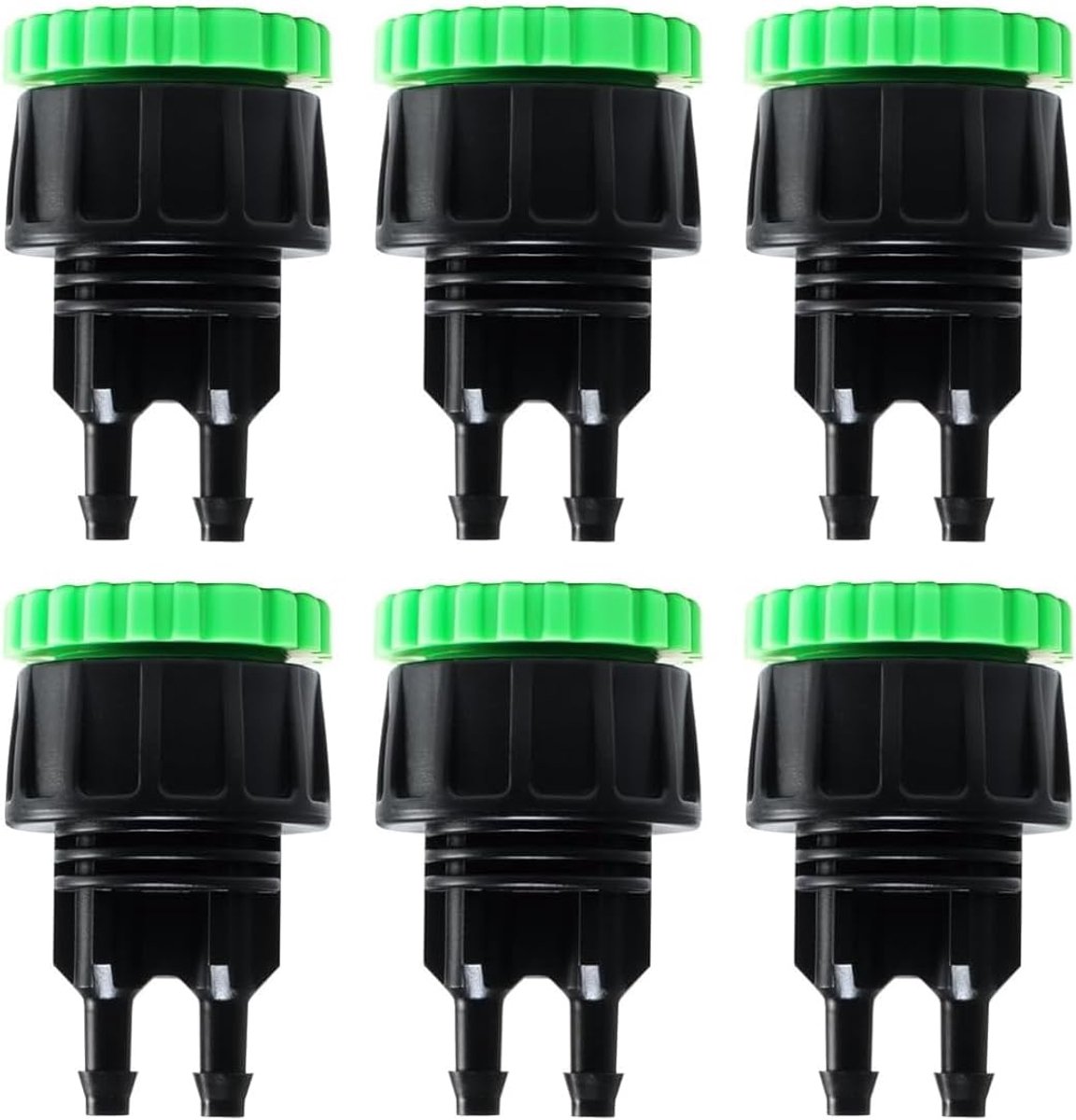 6-Pack Druppelslangconnector Irrigatieadapter Landbouwirrigatie-accessoires 1/4 inch Druppelbuis X 3/4 of G2/1 Kraanadapter voor Zonne-irrigatiesysteemkit