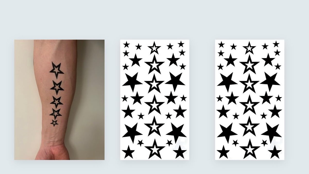 Tijdelijke Tijdelijke Ster Tattoo, 2 vellen
