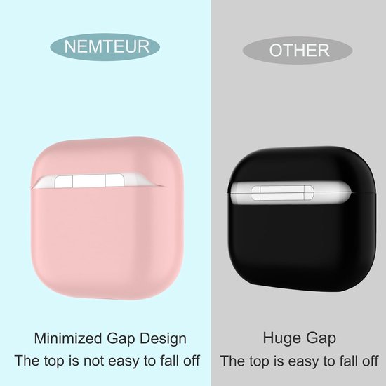 Hoes voor Airpods 4, dun beschermend Silicone Case voor AirPods 4th 2024 (USB-C) Skin Front LED zichtbaar siliconen hoesje, Roze — afbeelding 2