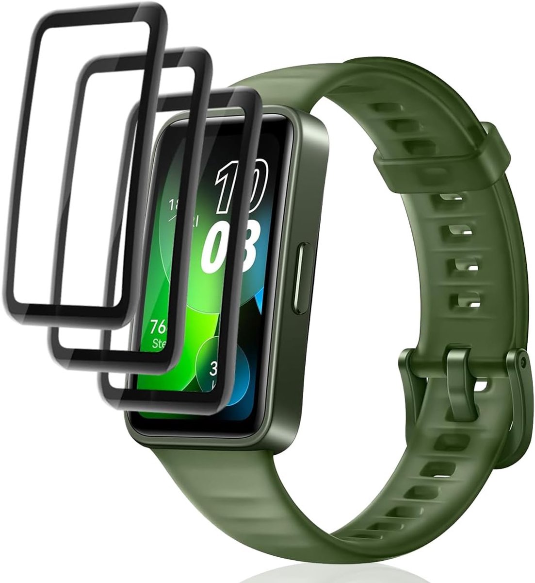 Displaybeschermfolie voor Huawei Band 8, gehard glas, 3 stuks, HD-hardheid, transparant, luchtbelvrij, krasbestendig, gehard glas