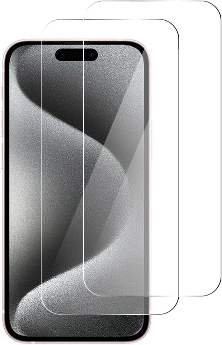 Protector voor iPhone 15 / iPhone 15 Pro [2 Stuks] gehard glas displaybeschermfolie schermbeschermer