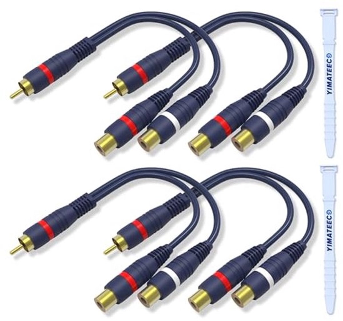 Cinch Splitter RCA Y-Adapter Kabel - 1 Mannelijk naar 2 Vrouwelijk voor Audiotoepassingen