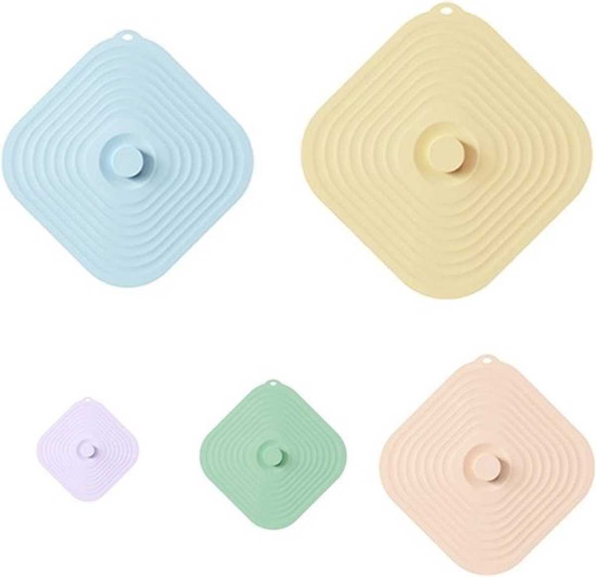 Siliconen Lids Set - Herbruikbare Zuignapdeksel - 5 Maten - Stofdicht en Warmtebestendig - Ideaal voor Keuken - ShopVlot