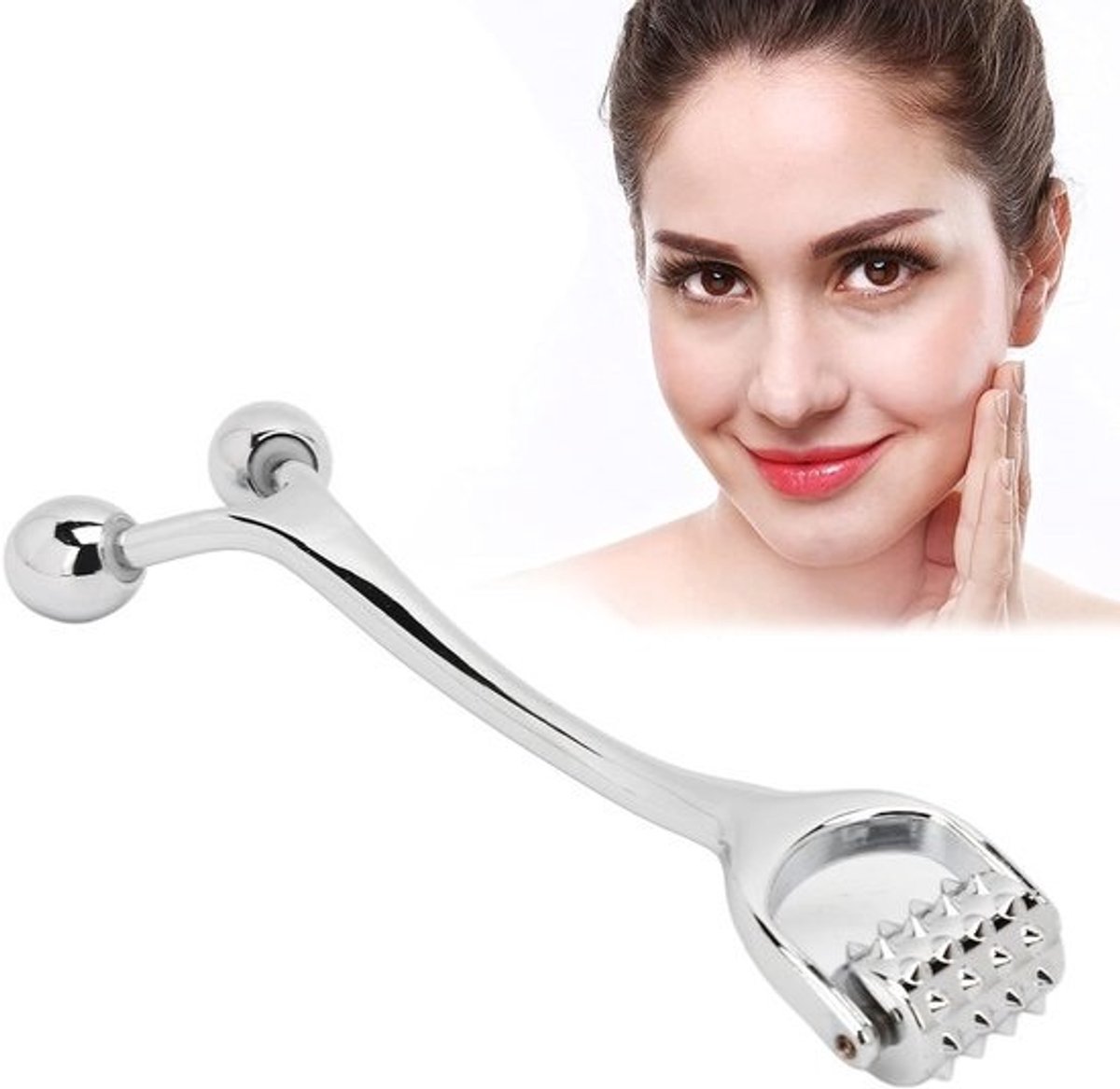 Gezichtsmassage Roller met Ribbelstructuur en Dubbele Kop voor Verbeterde Huidabsorptie en Lifting Effect