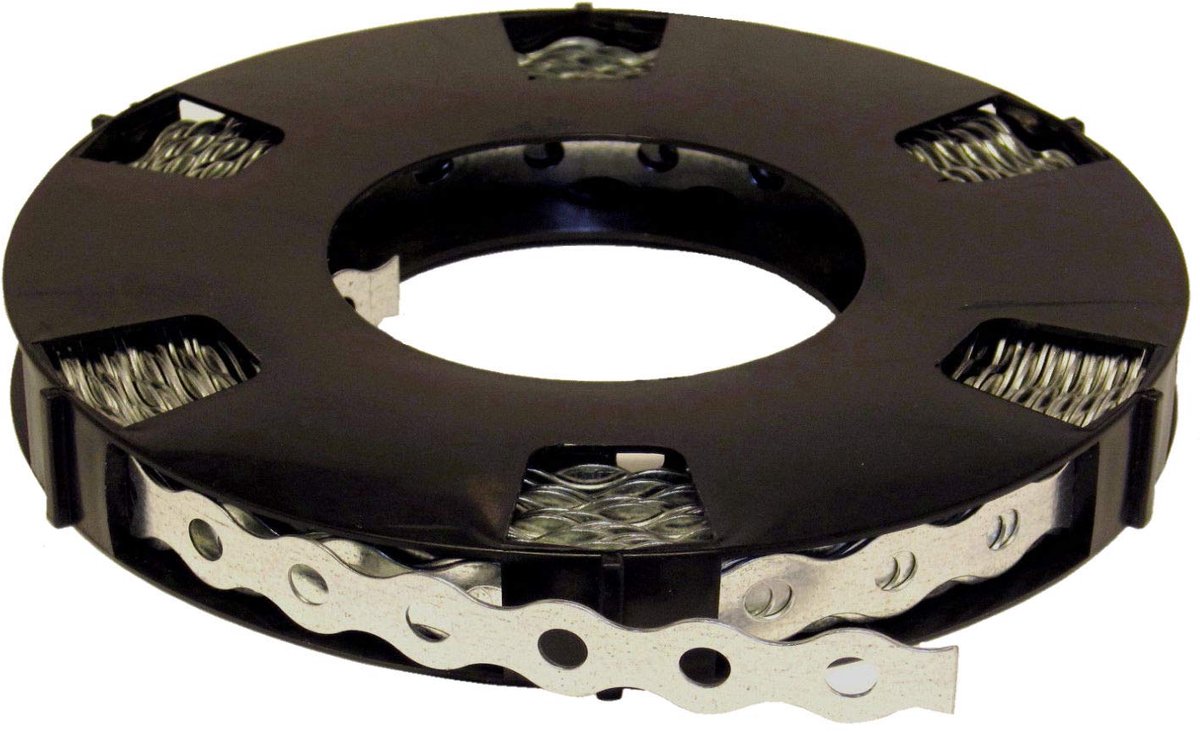 1 rol (10 m) gatband van 17 mm in gegalvaniseerd staal met golfontwerp