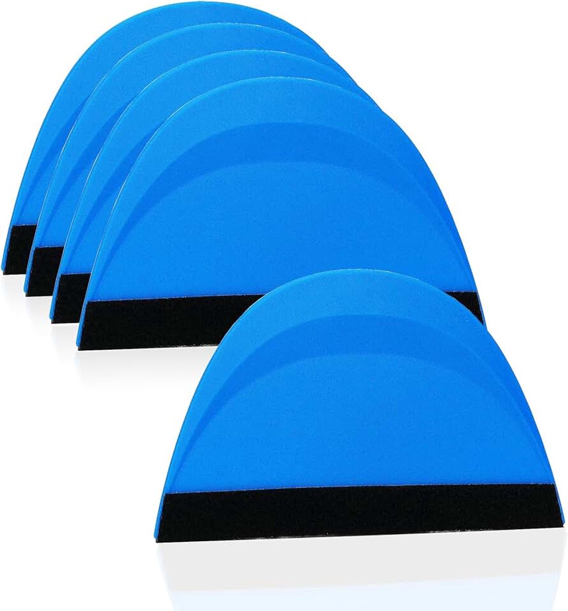 Kleine rakel voor vinyl, 5 stuks plastic rakel vilten rand rakel vinyl applicator, niet-krassen gladder voor auto wrap, raamfolie, ambachtelijke vinyl, sticker, behang, 7,9 x 12,8 cm