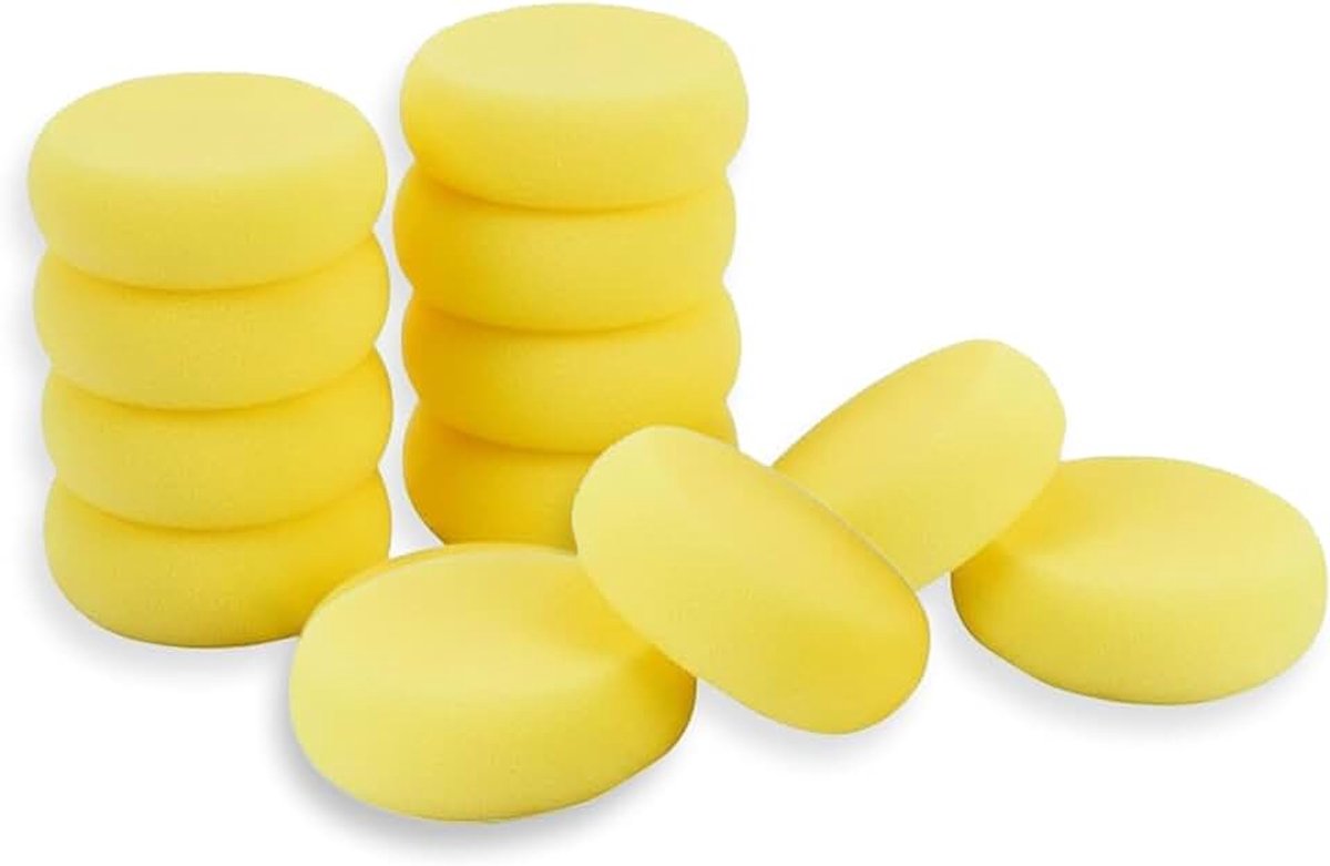 Verfspons voor kinderen, set van twaalf ronde schuimpads, absorberende sponzen voor doe-het-zelf, werkplaats en klas, zachte applicatoren voor aquarel en creatieve activiteiten