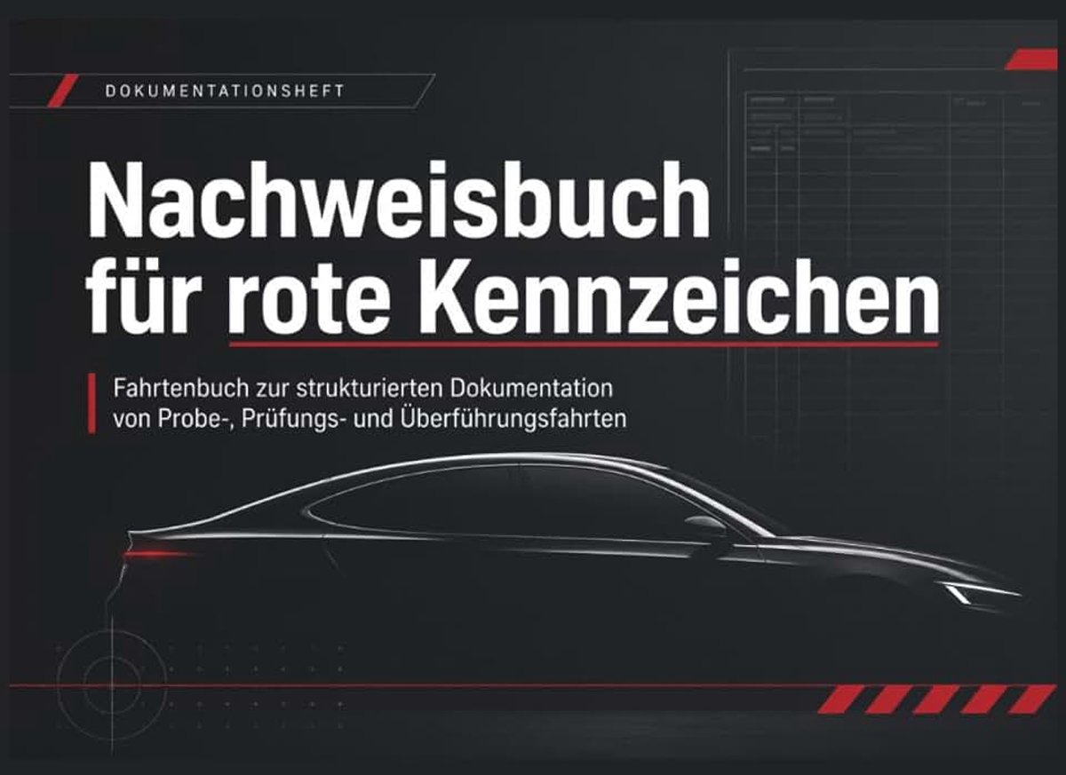 Rote Kennzeichen: Fahrtenbuch zur strukturierten Dokumentation von Probe-, Prüfungs- und Überführungsfahrten