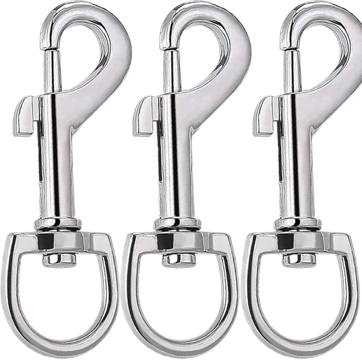 82 mm draaibare karabijnhaken voor grote hondenlijnen, zware roestvrijstalen karabijnhaken met 360° rotatie voor huisdierriemen, sleutelhangers, tassen en doe-het-zelf accessoires