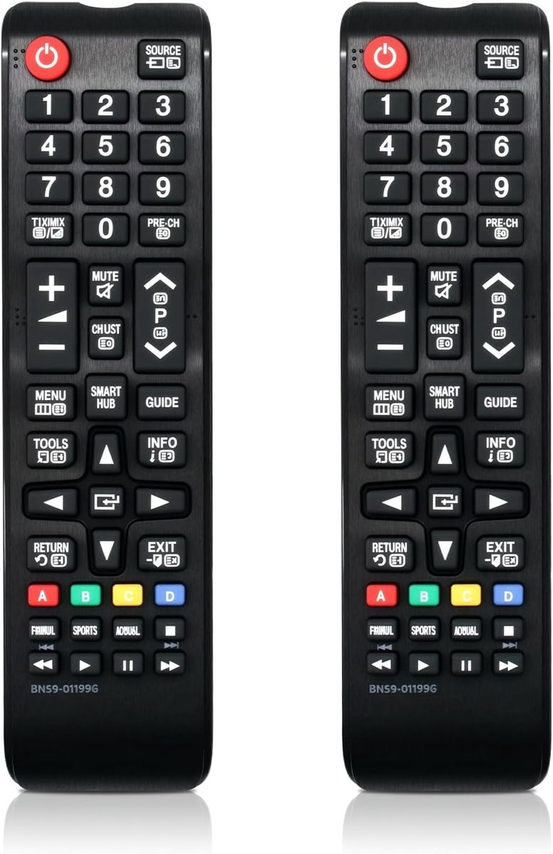 2 stuks vervanging voor S-amsung afstandsbediening, universele afstandsbediening, compatibel met alle originele S-amsung tv's, geen programmering nodig