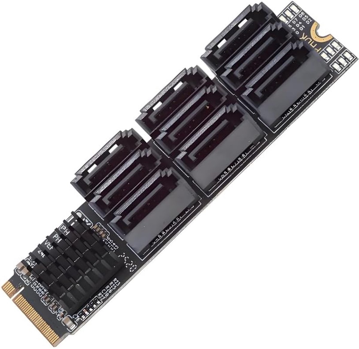 M-Key PCI M.2 naar SATA 3.0 6Gbps 9-poorts adapterconverter harde schijfuitbreidingskaart 2280 voor NAS-computer
