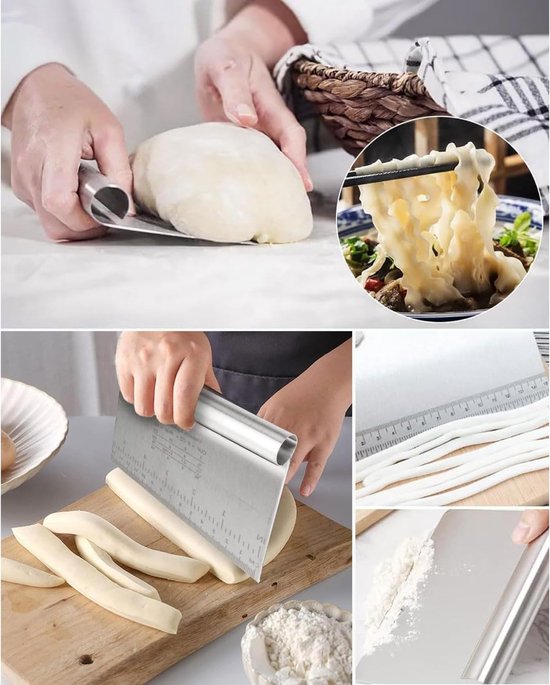 Hankous 1 Stks Rvs Deeg Cutter, Deeg Cutter met Non-Stick Meetschaal Keuken Gereedschap voor Cake Pizza Cake Deeg Bakken Gebruiksvoorwerpen — afbeelding 5