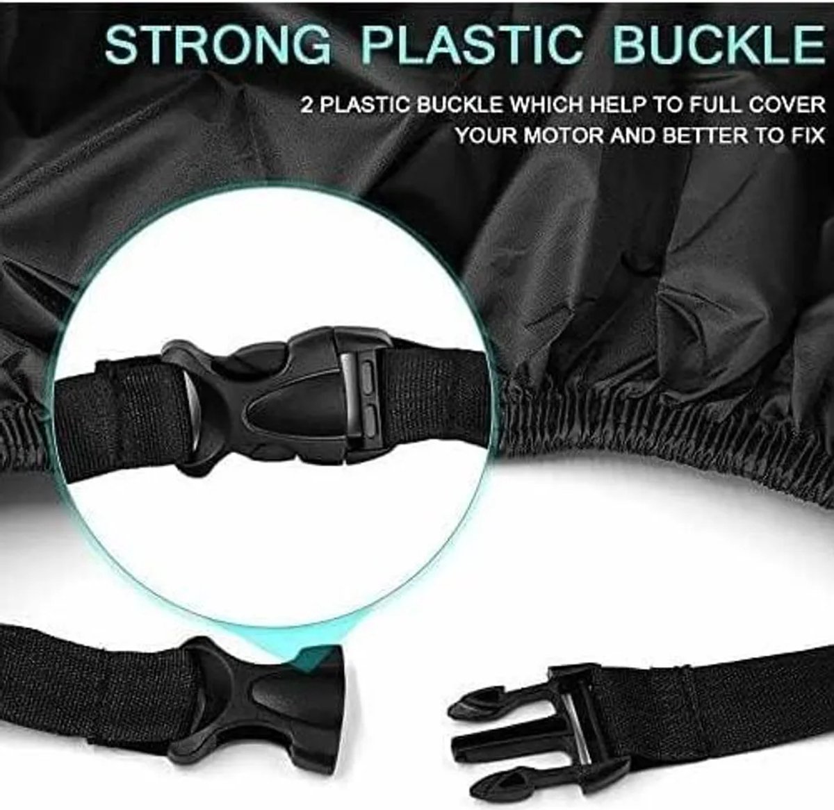 Motorhoes, waterdicht, 210T Oxford-stof, winddicht, stofdicht, UV-bestendig, regenbestendig, vogelpoepbestendig, Geschikt voor de meeste motoren en scooters – 245 x 105 x 125 cm