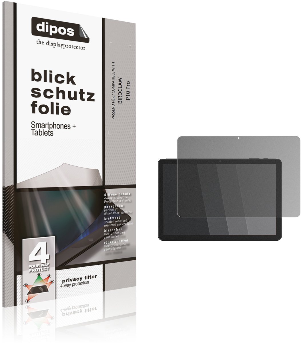 dipos – Matte Privacy Screenprotector geschikt voor BIRDCLAW P10 Pro | Anti-Spy Beschermfolie
