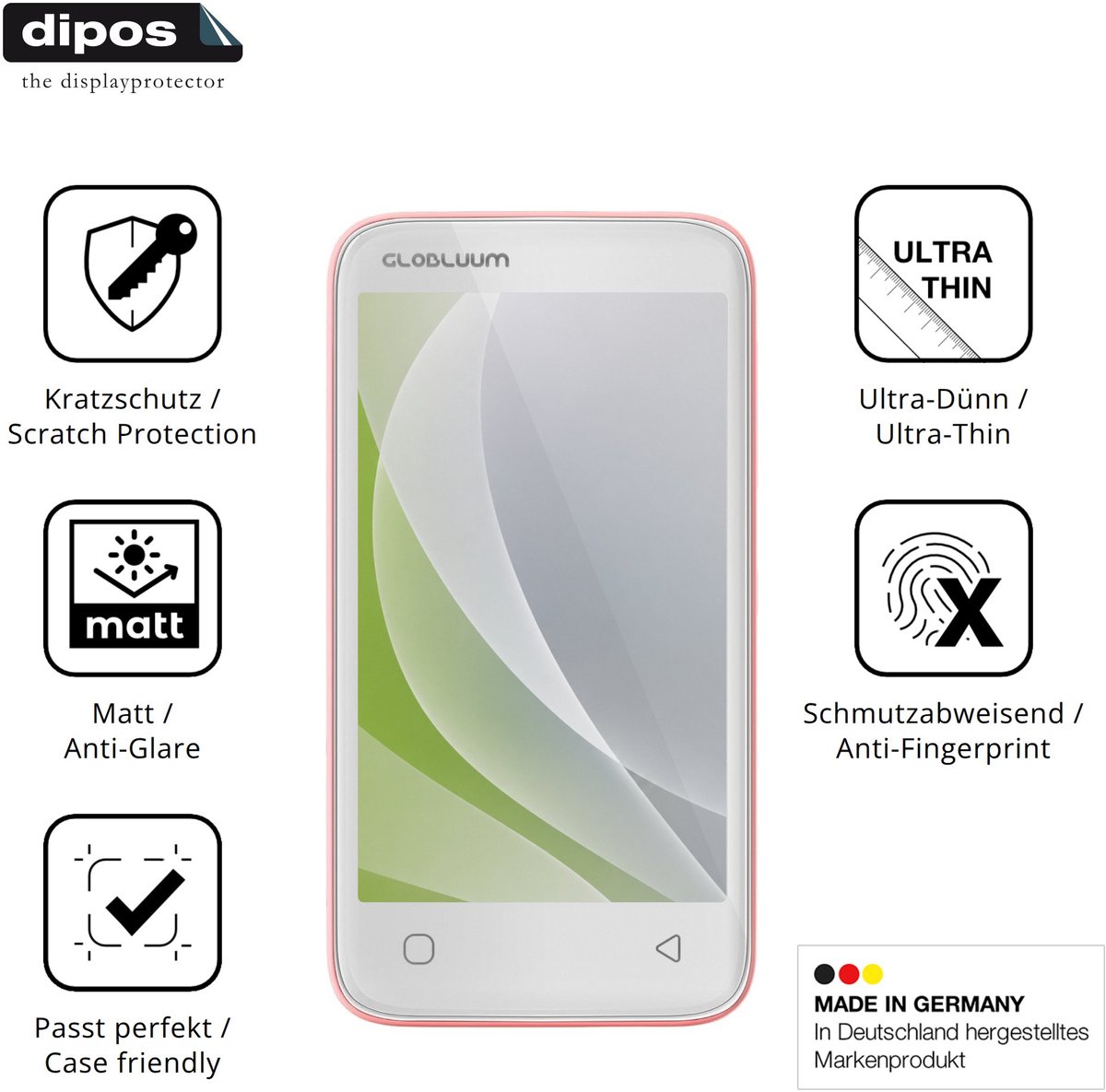 dipos – 4x Matte Beschermfolie geschikt voor Globluum MP3-Player für Kinder 16GB | Krasbestendige & antireflecterende Screenprotector Ultra-Thin