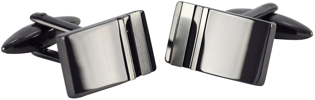 LINDENMANN heren manchetknopen gunmetal - donkergrijs