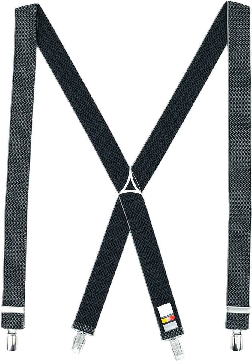 LINDENMANN heren bretels X-vorm - zilverkleurig mini dessin