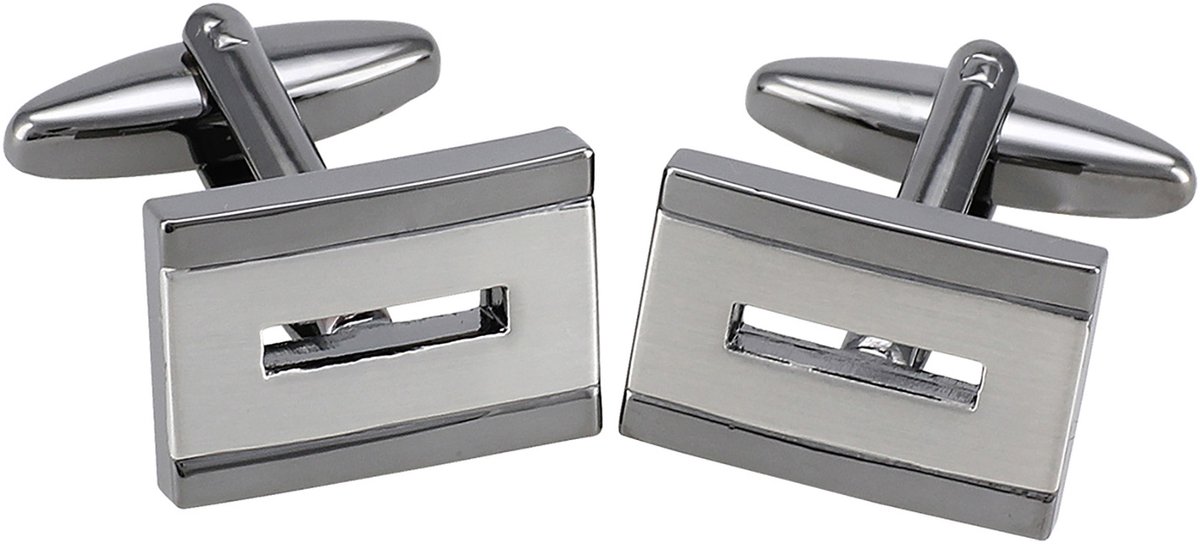 LINDENMANN heren manchetknopen gunmetal - donkergrijs