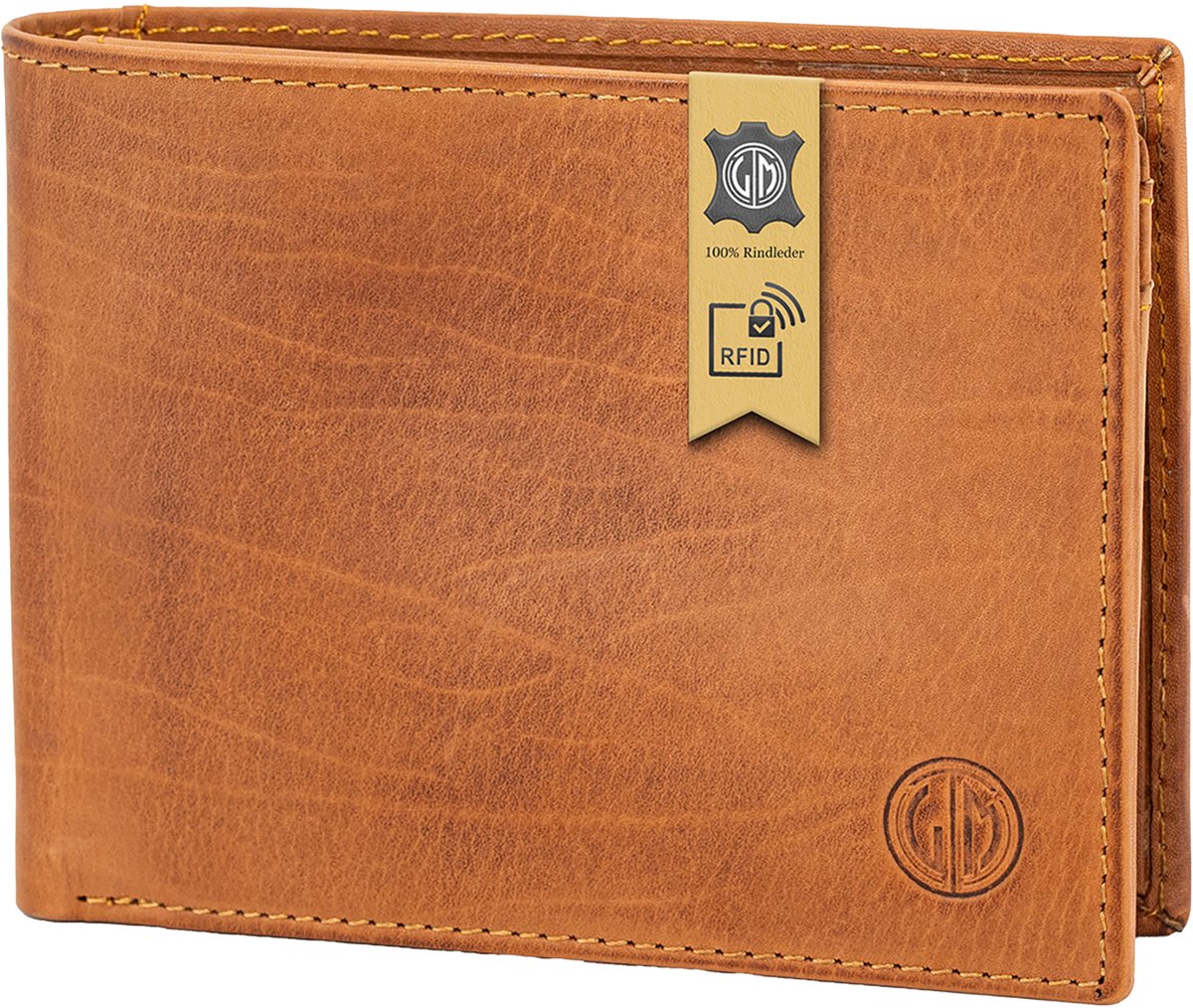LINDENMANN heren portemonnee RFID - cognac