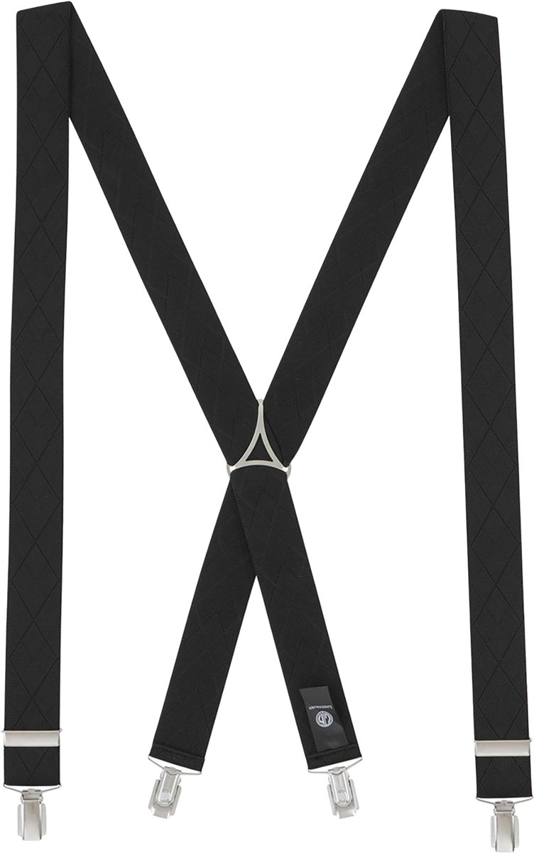 LINDENMANN heren bretels met extra sterke clips X-vorm - zwart dessin