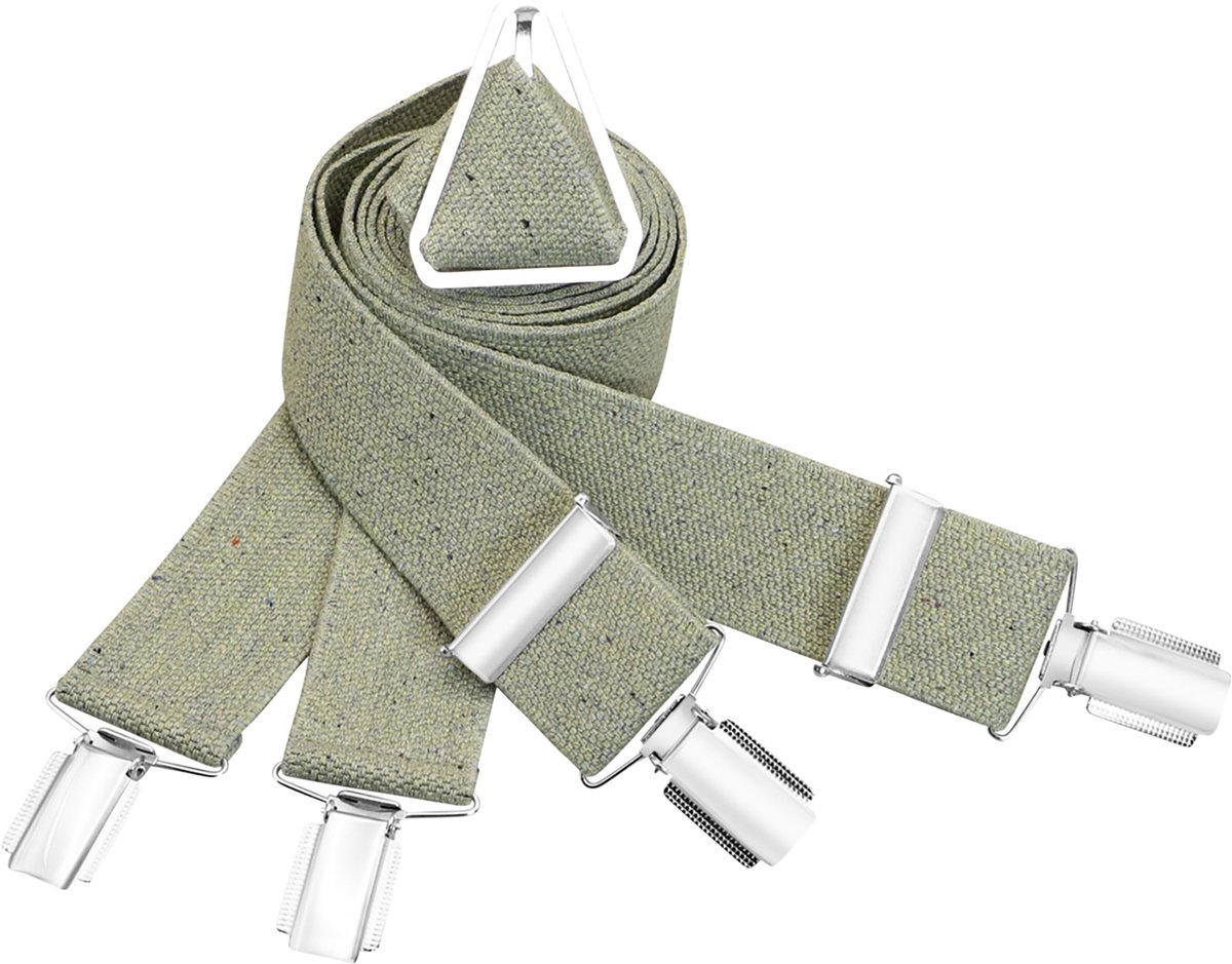 LINDENMANN heren bretels X-vorm - saliegroen