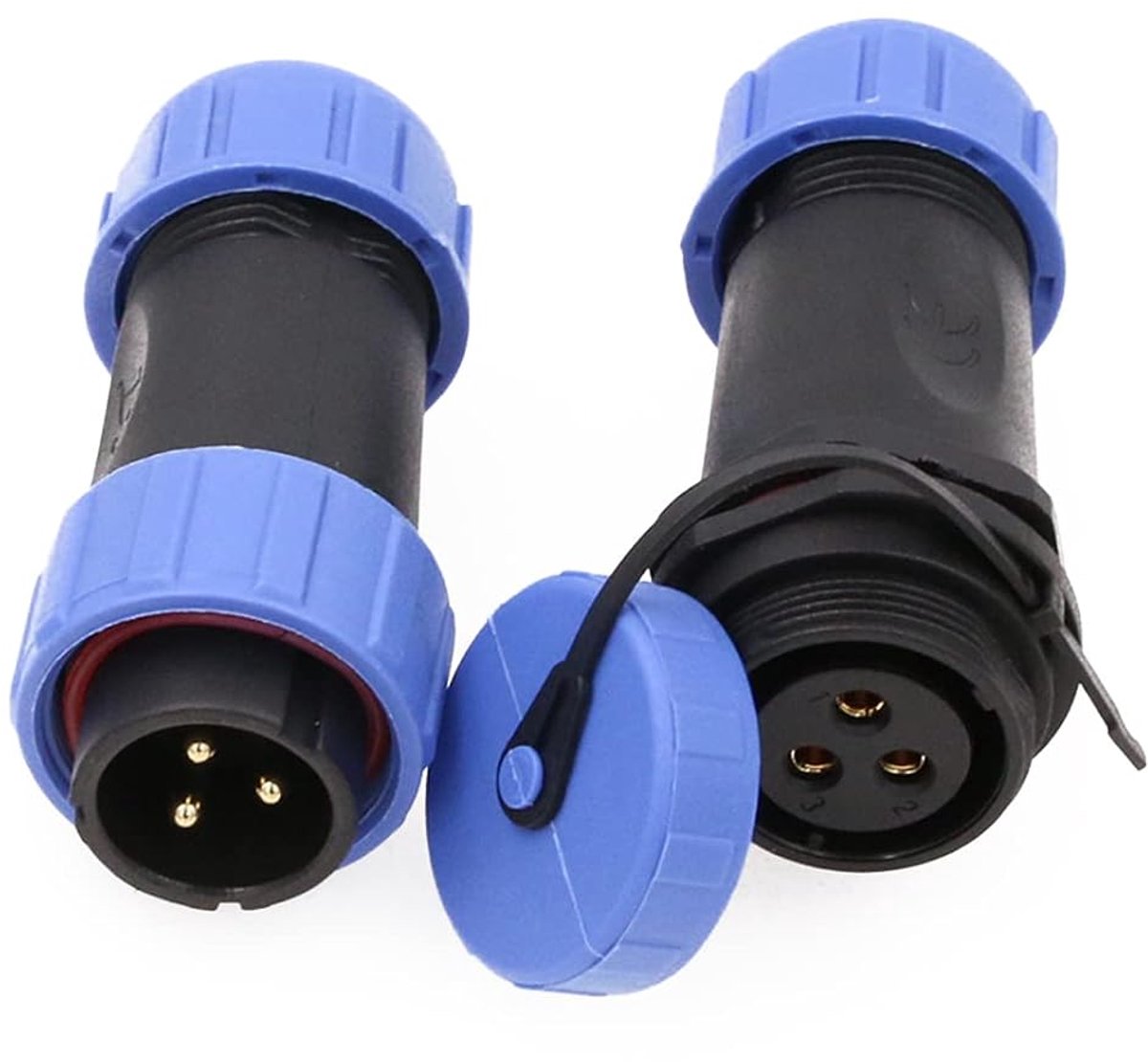 2-12-pins mannelijke en vrouwelijke luchtvaartkabelconnector paneelmontage waterdichte connector industriële elektrische stekker voor buiten (3-polig, paar stekkers