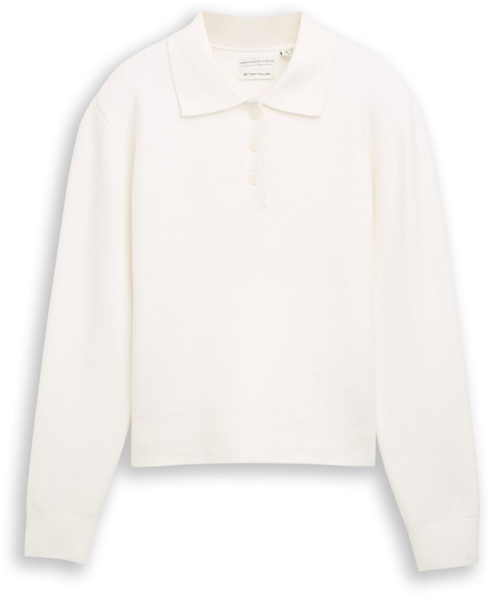 Tom Tailor - Gebreide trui met polokraag - Maat 152 - Gardenia White