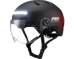 Fietshelm Dames Heren Clearview Helm vizieren & verlichting Fiets E-bike Speed Pedelec NTA 8776 Medium Zwart