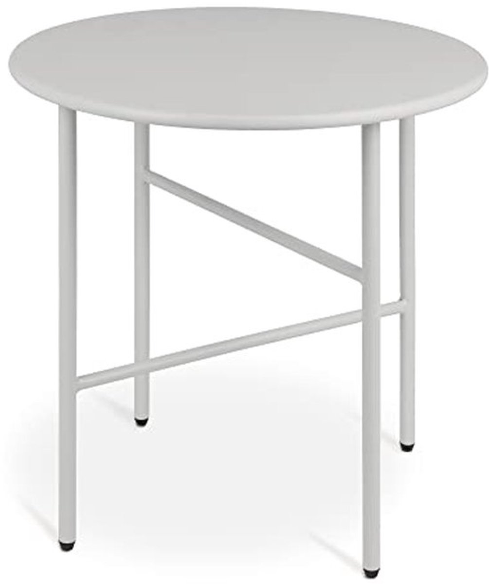 Ronde Bijzettafel Ø 44cm Lichtgrijs - Duurzaam en Scratch Resistant - Perfect voor Binnen en Buiten