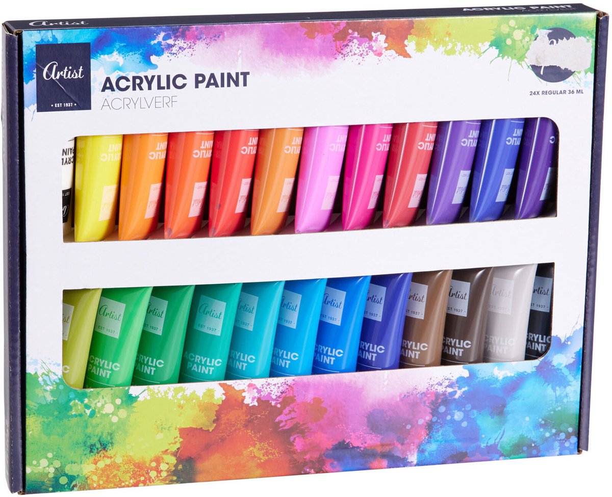 Acrylverfset 24 Kleuren - 36ml