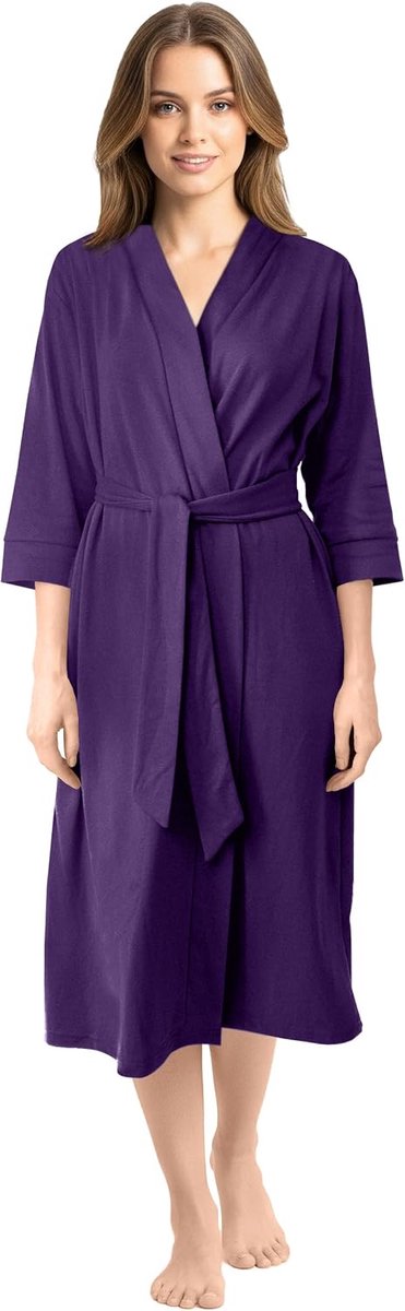 Threads Luxueuze Dames Ochtendjas | Superzachte Katoenen Gebreide Badjas | Lichtgewicht Badjas, Lounge Wear en Nachtkleding voor het hele Seizoen | Perfect Cadeau voor Dierbaren