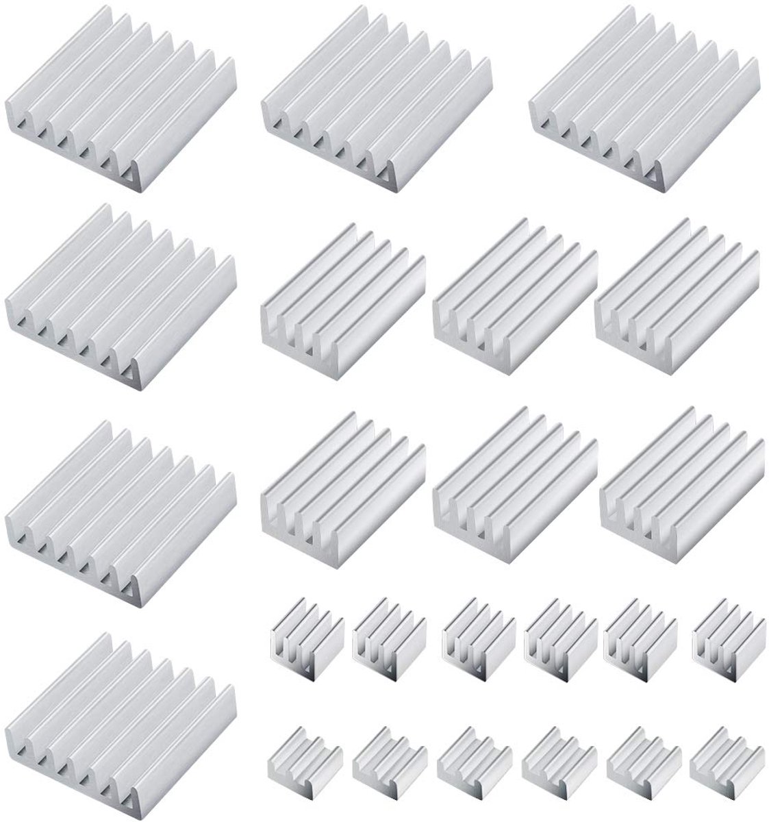 24 Stuk Heatsinks Voor Raspberry Pi 4 Model B, Raspberry Pi 4B Heatsink Kit Aluminium met Thermische Geleidende Plakband