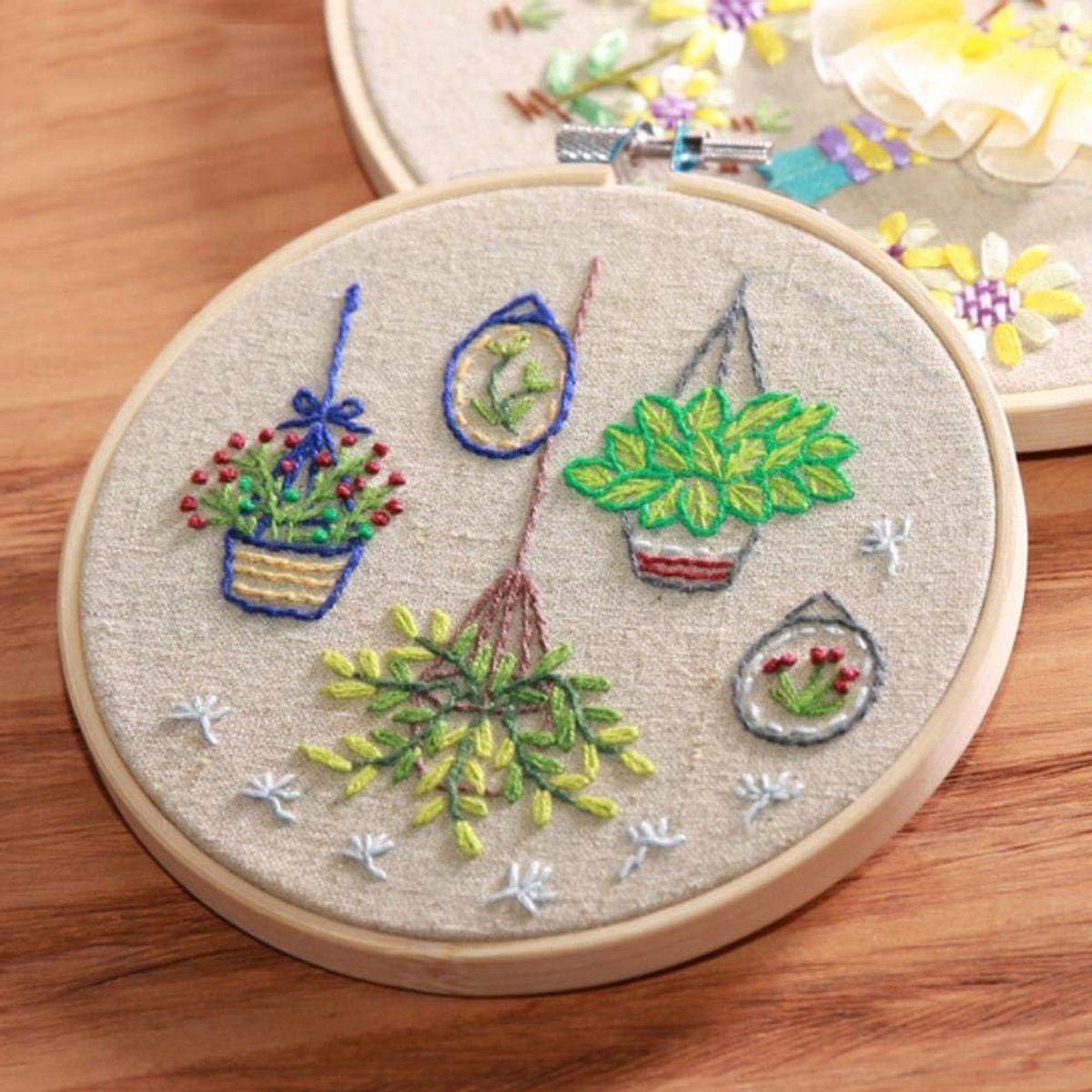 Bloemen en planten ontwerpen DIY borduurwerk handgemaakte handwerk beginners borduurpakket, bloem