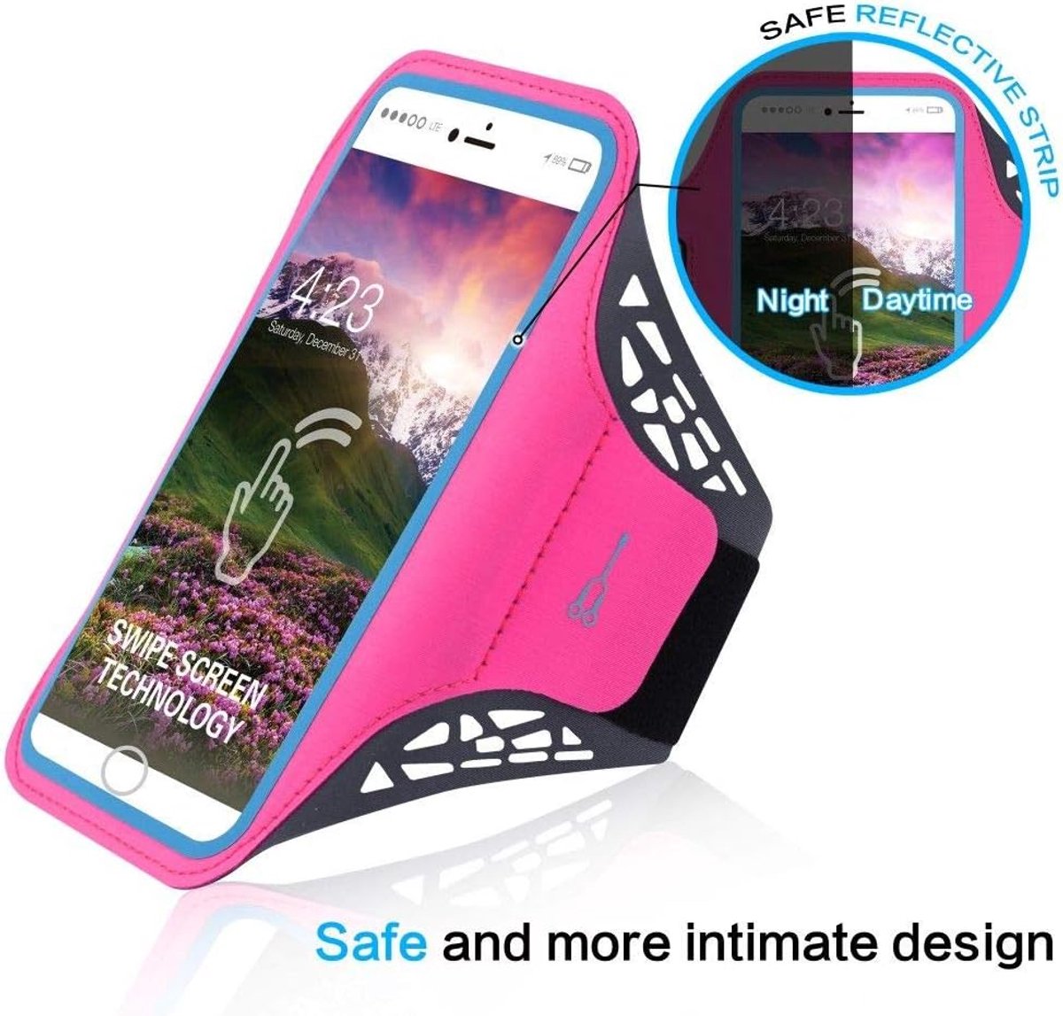 Hoes ultradunne armband sport wandelen hardlopen fitness fietsen sportschool voor Tecno Camon CM - roze