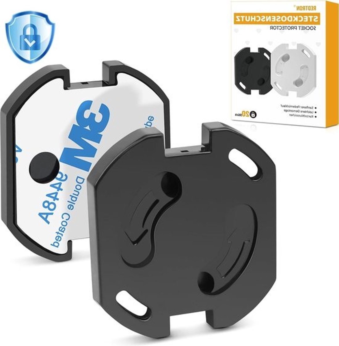 Stopcontact beveiliging Kinderen Baby's - 20 Stuks Kinderveilige Stopcontactbeschermers met Draaimechanisme Zwart stopcontact beveiliging