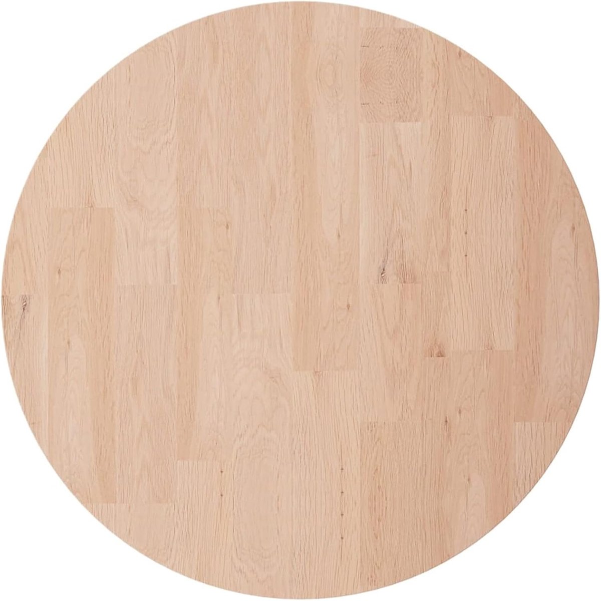 Tafelblad, rond, massief eikenhout, onbehandeld, Ø50 x 2,5 cm, keukentafelblad, eettafelblad, tafelblad, bartafelblad, tafelblad van hout, rond tafelblad