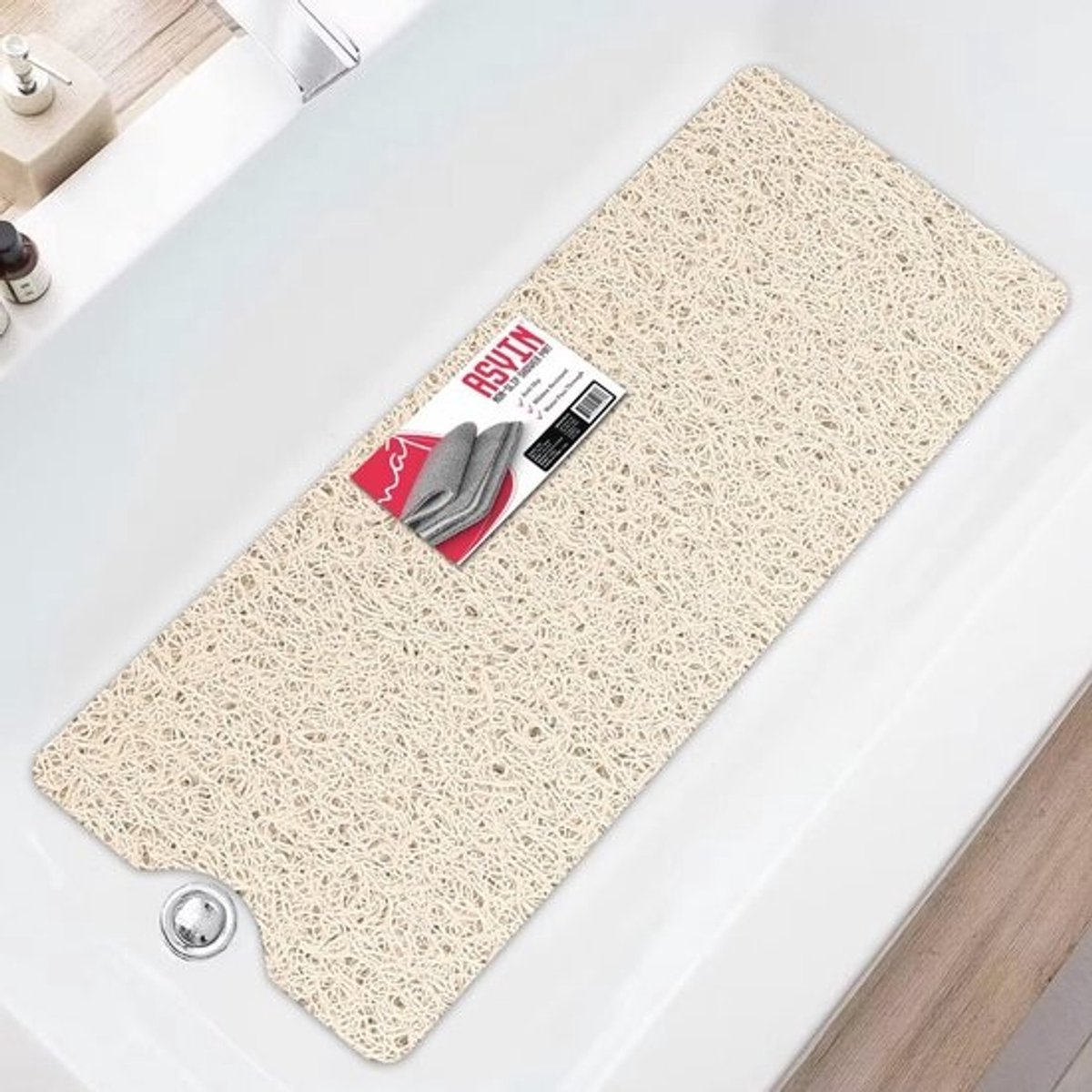 Antislip bad- en douchemat voor natte ruimtes 40x120cm - Beige