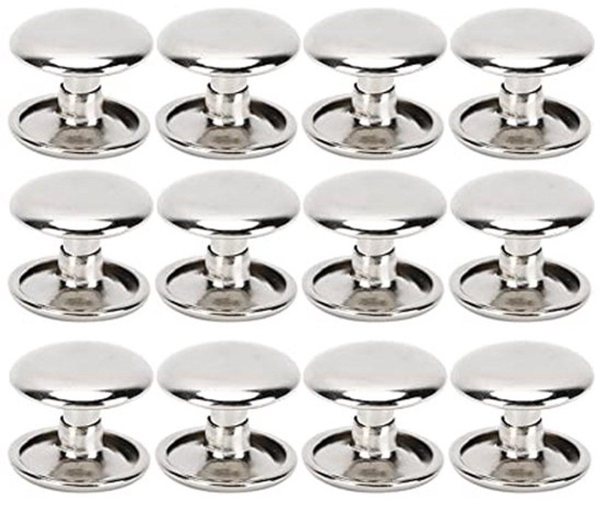 Set van 200 buisvormige metalen klinknagels voor leer - 12 x 10 mm - Perfect voor tassen, riemen, schoenen en hoeden
