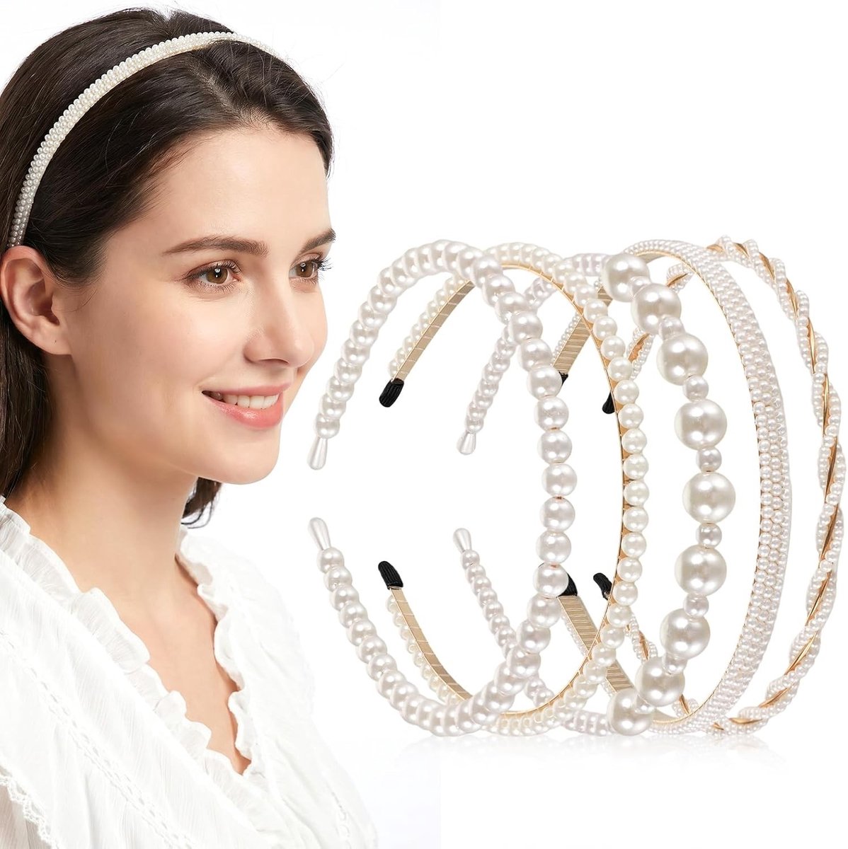 Elegante Haarbanden met Parelaccenten voor Dames - Perfect voor Bruiloften, Feestjes en Dagelijks Gebruik