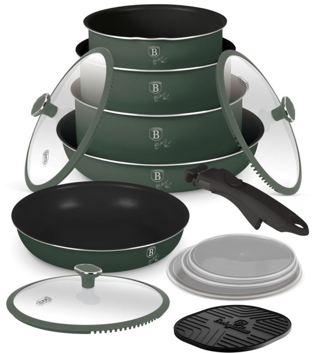 Serviesset met titaniumcoating, 13-delig, Matte Green Collection