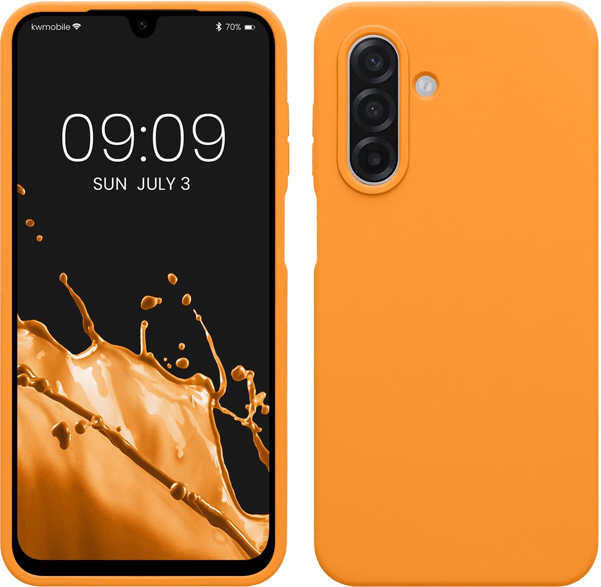 kwmobile telefoonhoesje geschikt voor Samsung Galaxy A18 4G / 5G - Hoesje met siliconen coating - Smartphone case in fruitig oranje